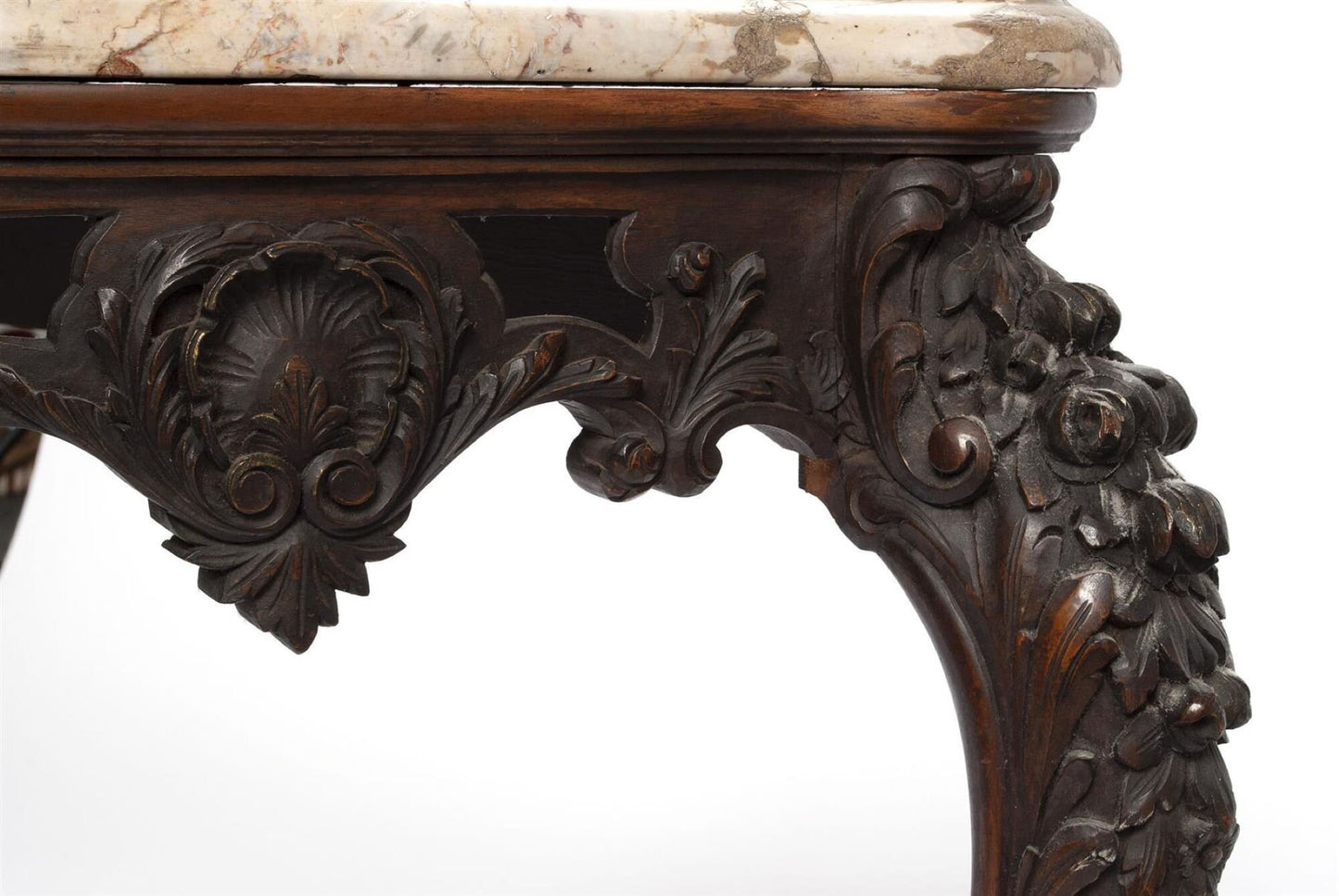 Antique Italian Walnut Console Table Stretcher