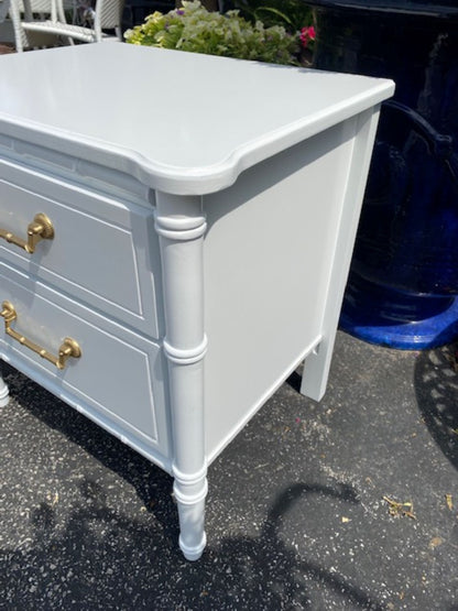 Vintage Chinoiserie Custom Lacquered Pair Night Stands/ End Tables