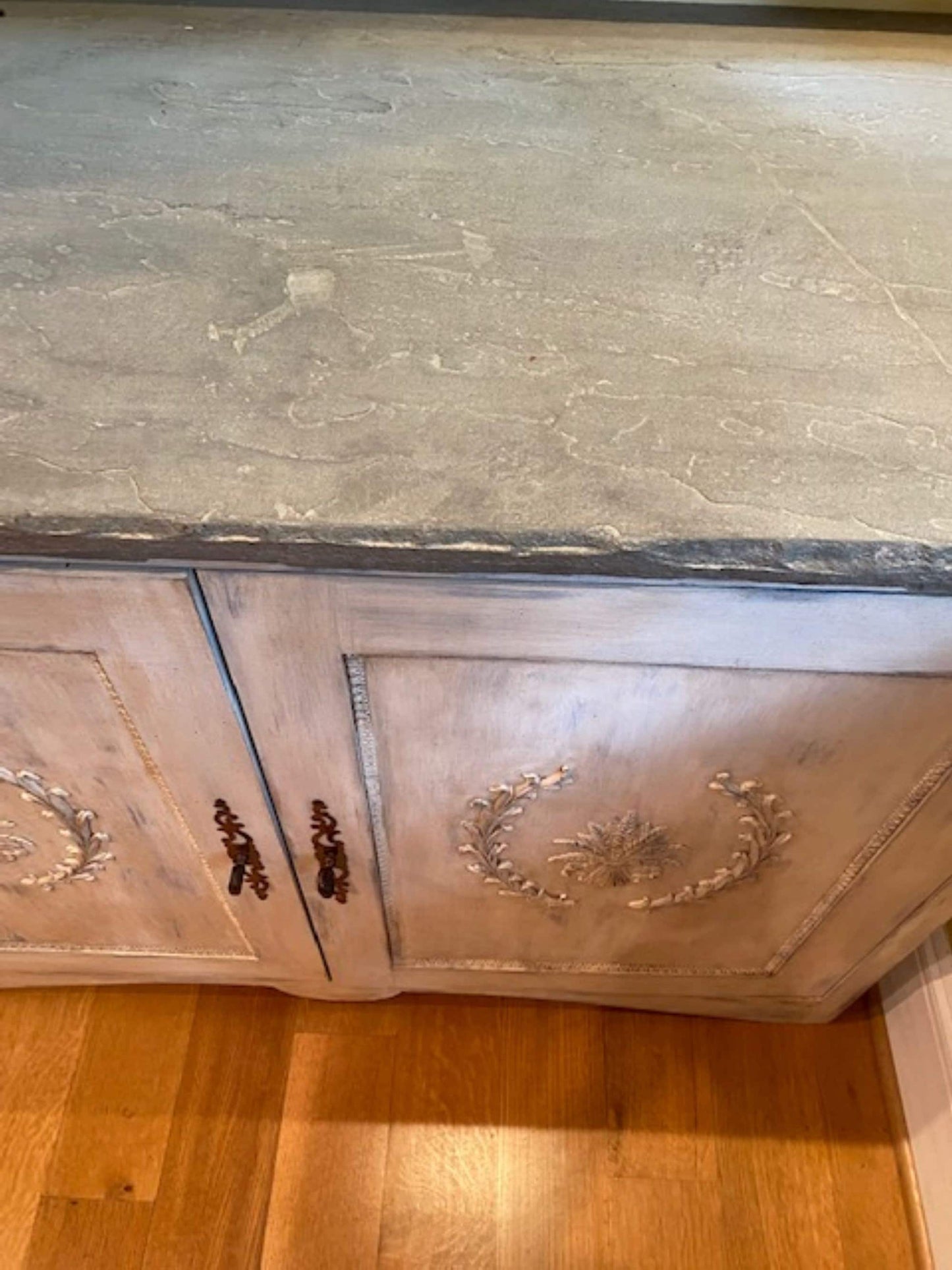 Wonderful Slate Top Cupboard  Pair