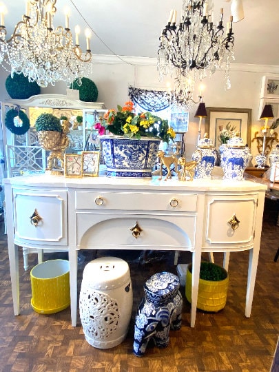 SOLD Beautiful Vintage Lacquered Buffet/ sideboard