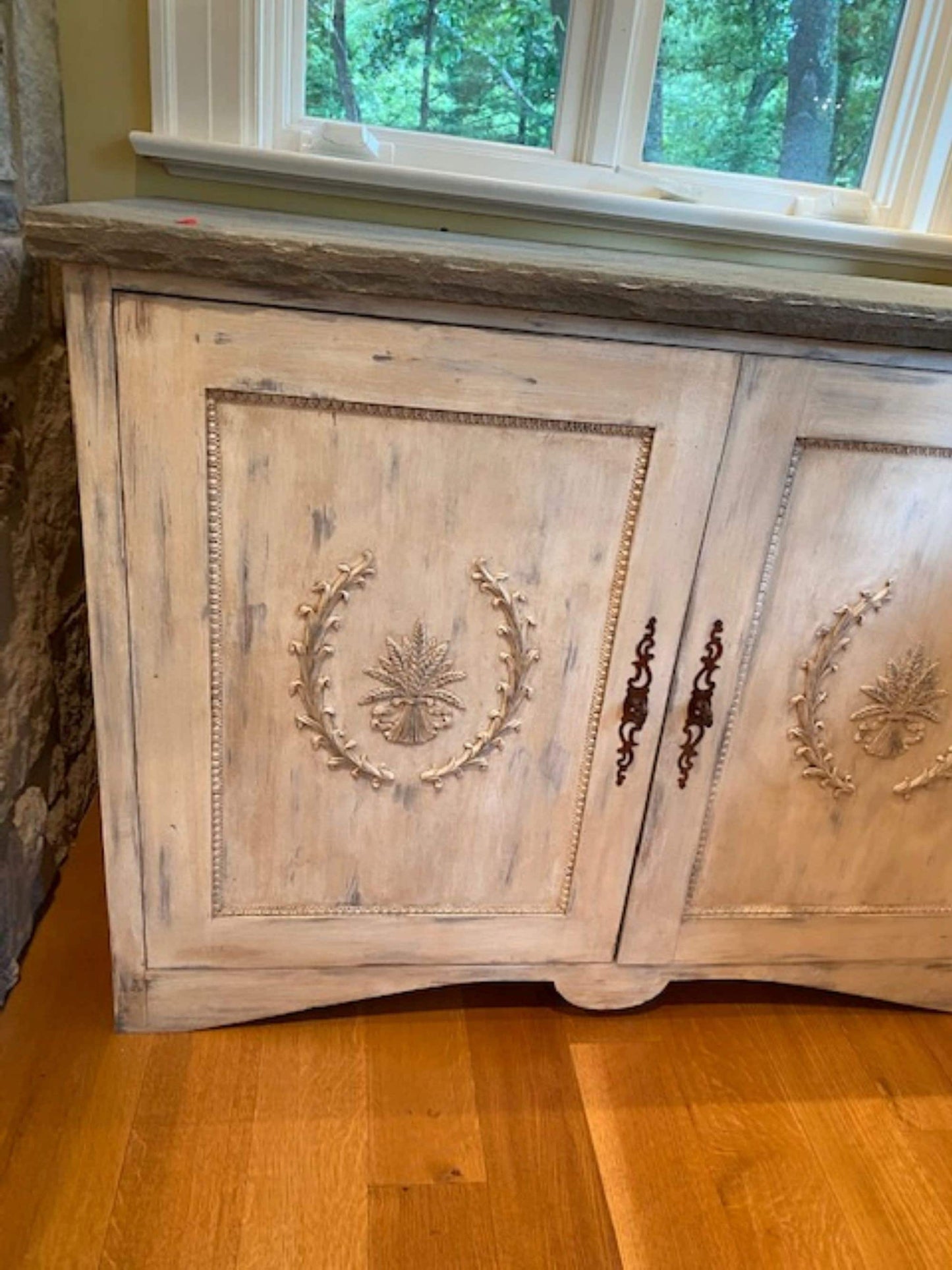 Wonderful Slate Top Cupboard  Pair