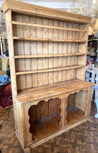 Antique Irish Pine Fiddle Front Dresser/ Cupboard