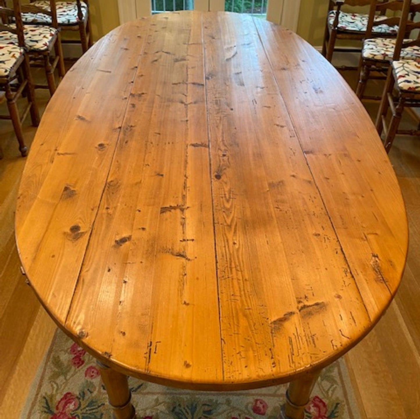 English Pine Oval Farmers Table