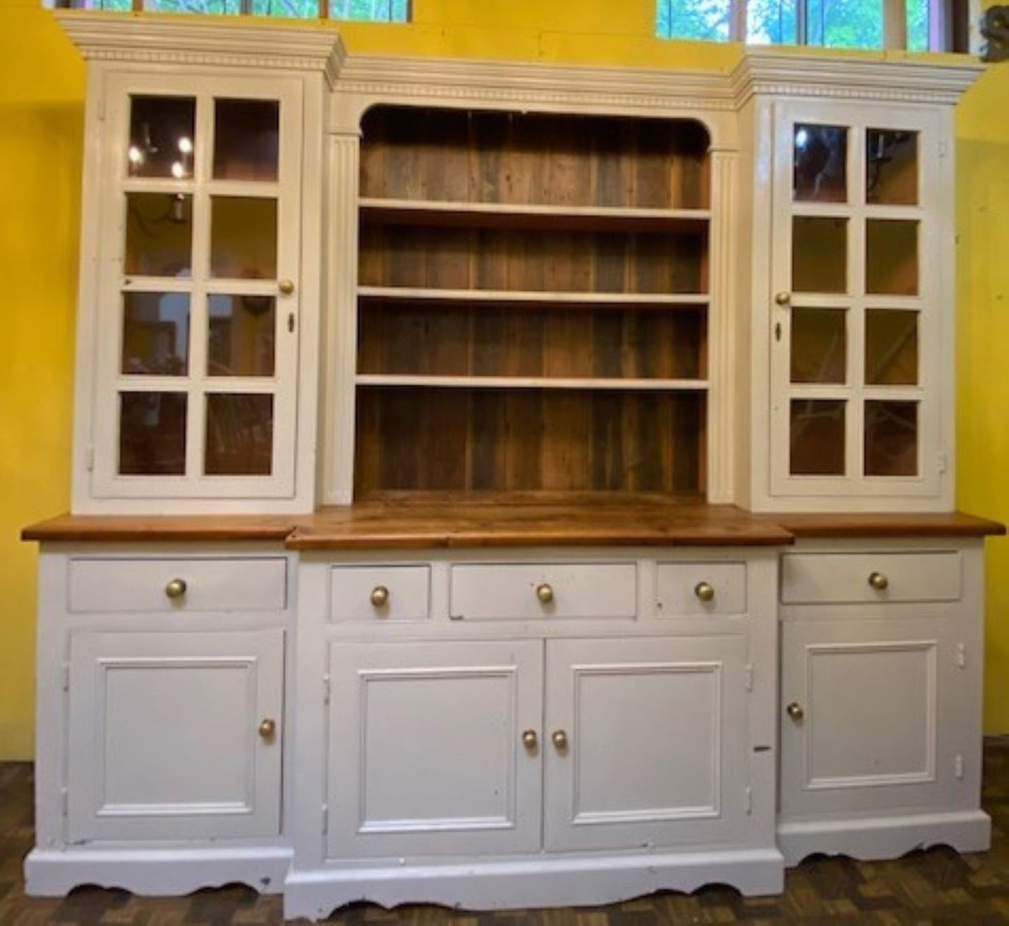 Great 2 Piece Pine Cupboard/ Dresser