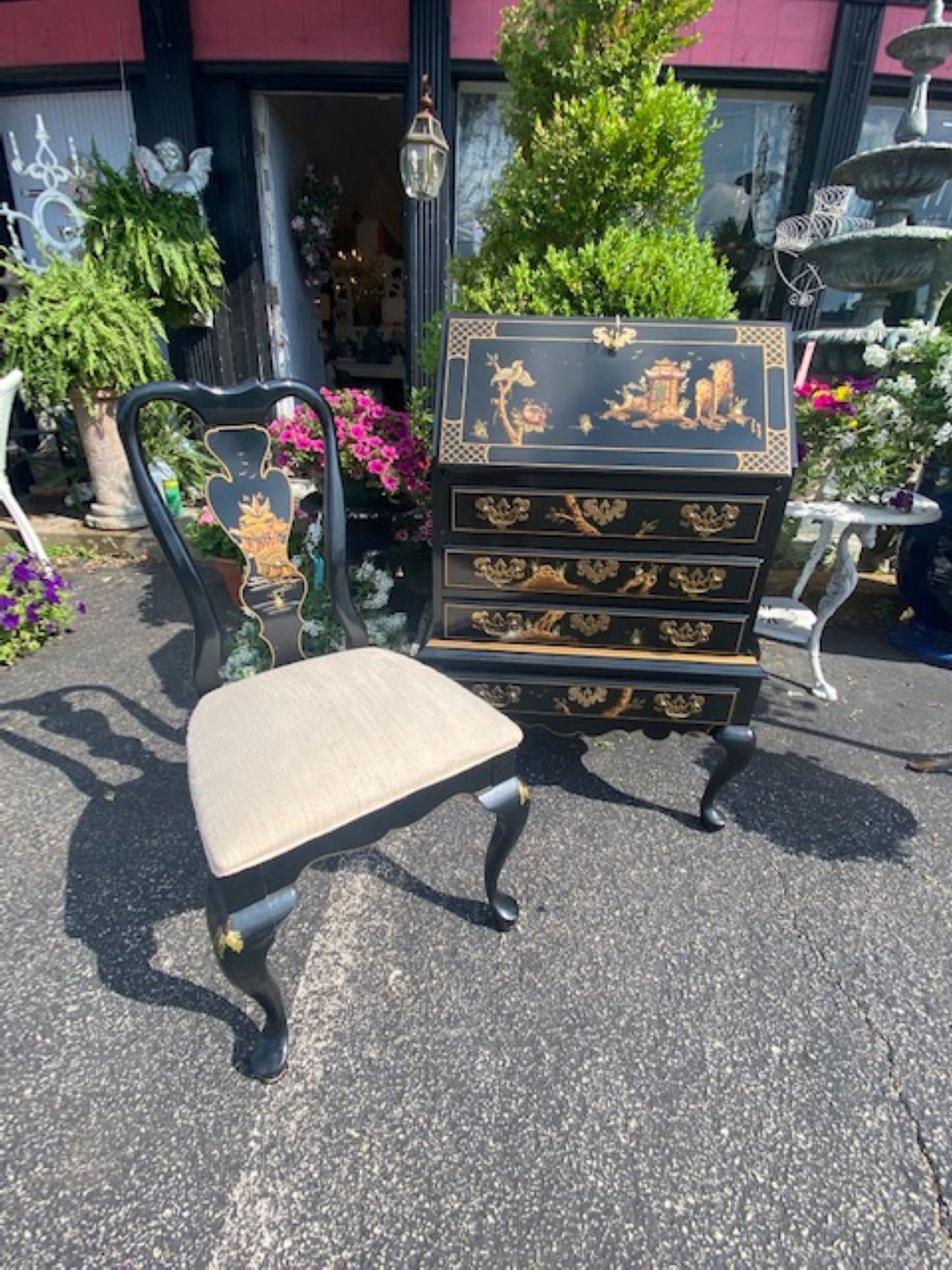 Jasper Original Chinoiserie Desk & Chair