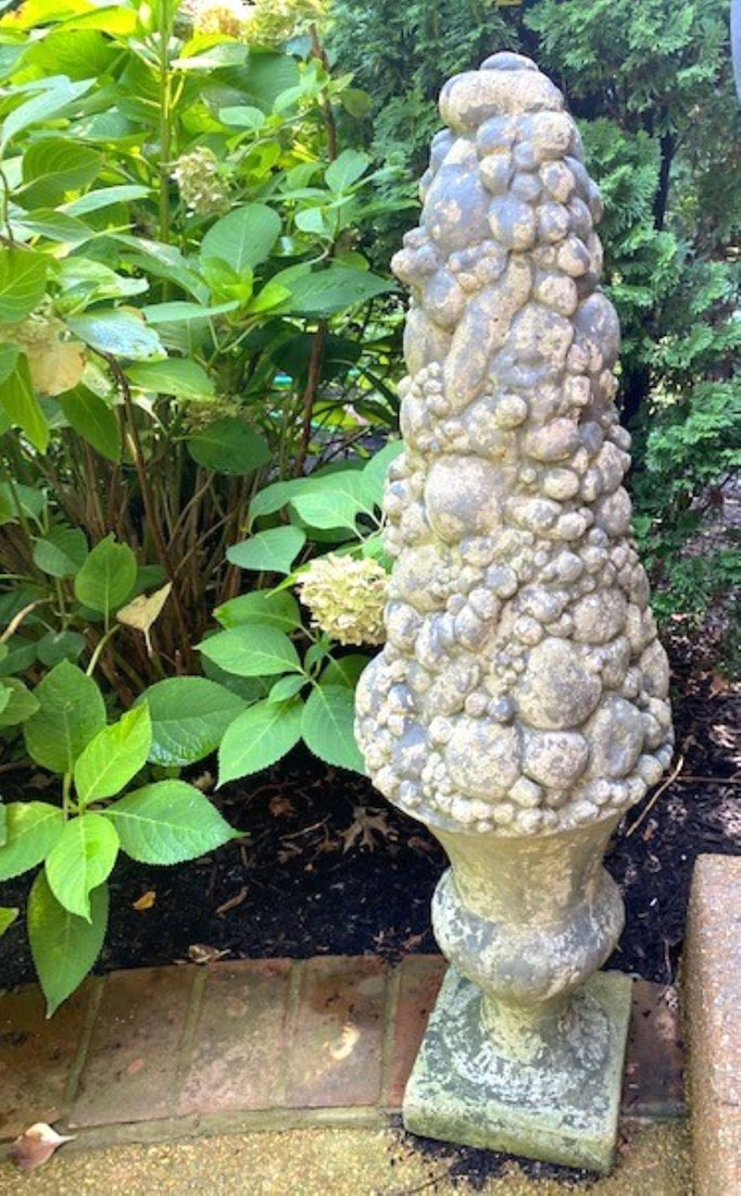 SOLD Vintage Concrete Topiaries  Pair