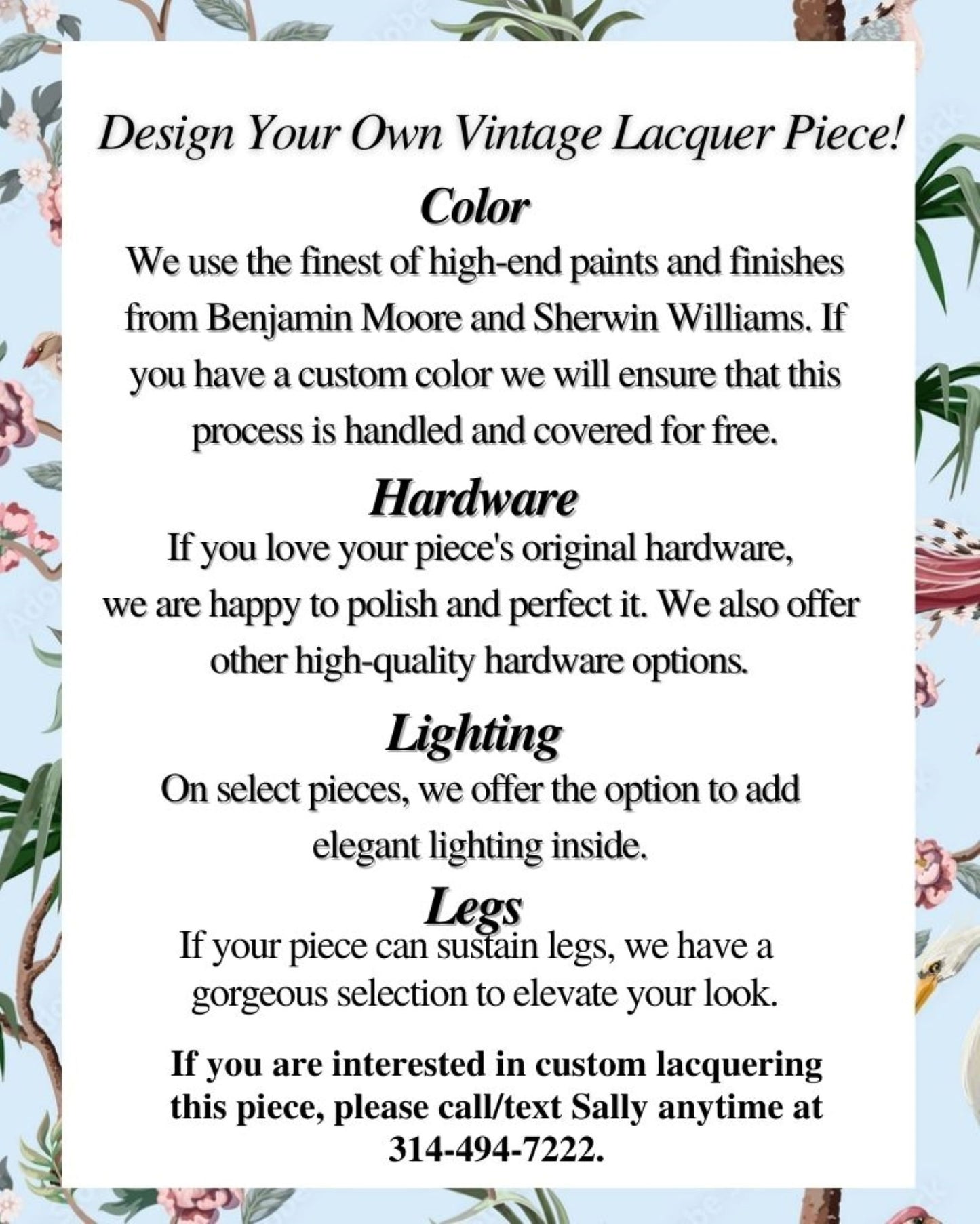 LACQUER DESIGN Your own Dixie Aloha Bamboo 6 drawer Chest