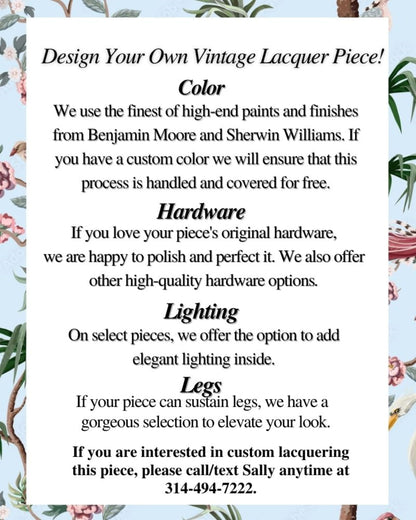 LACQUER DESIGN Your Own Pair of  Matching Mahogany  Chest/Cupboards