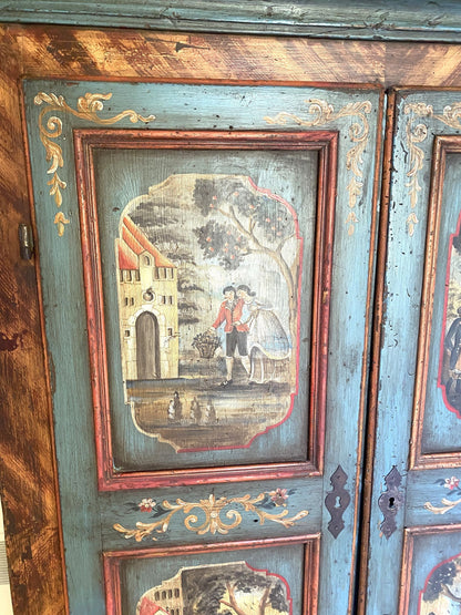 SOLD Beautiful Antique  Austrian Painted Armoire