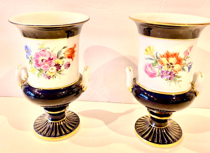 Meissen Vase Cobalt Blue Pair