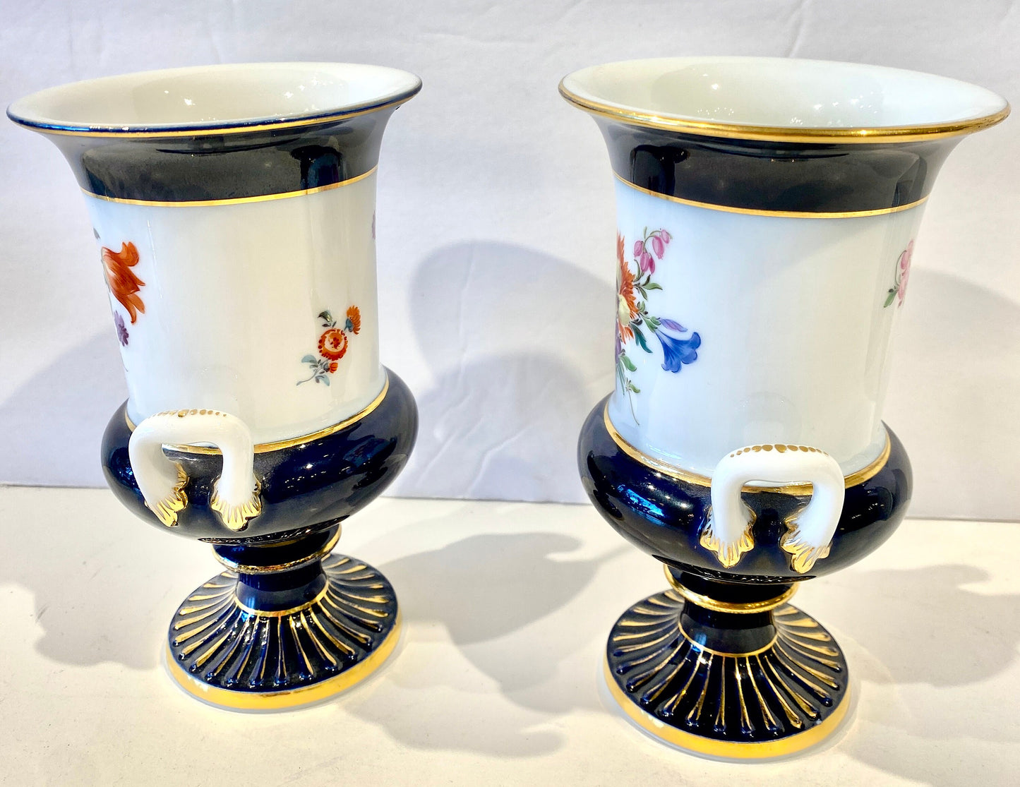 Meissen Vase Cobalt Blue Pair