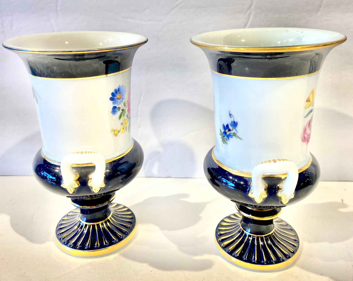 Meissen Vase Cobalt Blue Pair