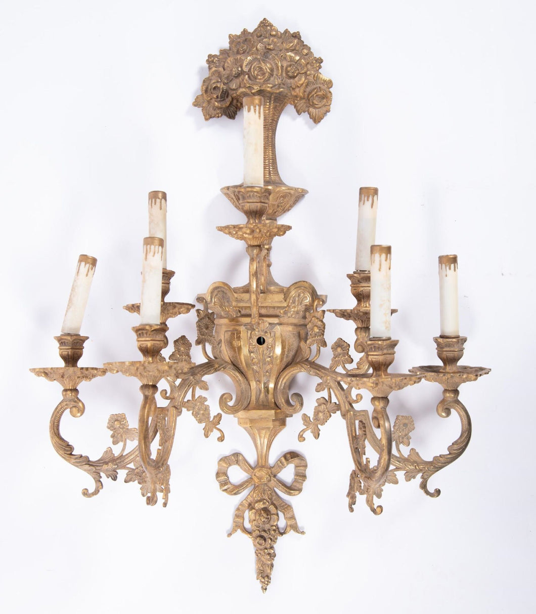 Gorgeous  French 7-Arm Brass Sconce