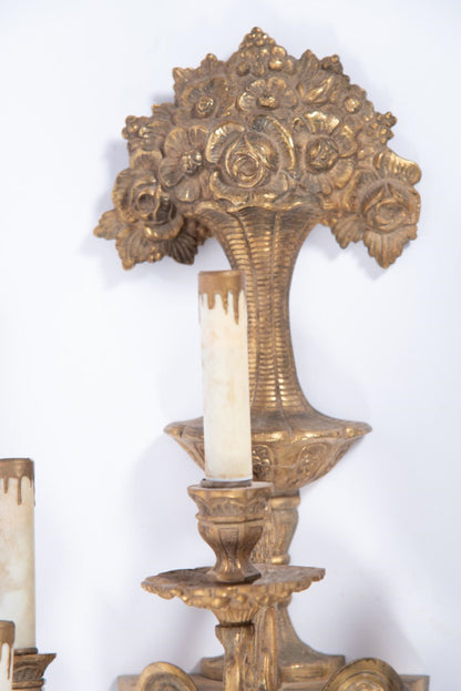 Gorgeous  French 7-Arm Brass Sconce