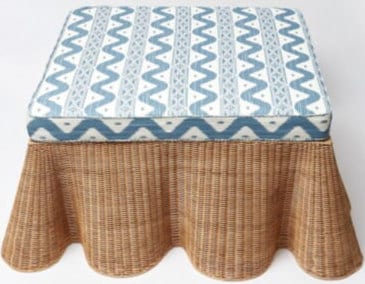 Scalloped Wicker Coffee Table
