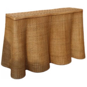 Beautiful Scalloped Wicker Console Table